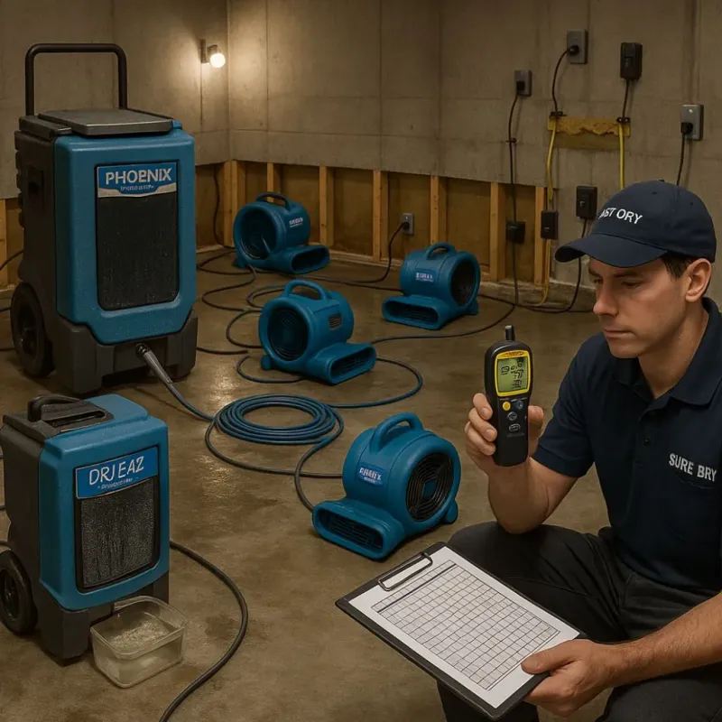Structural Drying and Dehumidification process in Monroe, MI